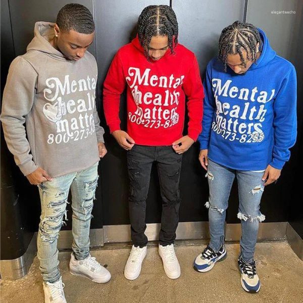 Women's Hoodies Women Men Streetwear Oversized Couples Matters Print Sweatshirt Harajuku Retro Mental Health Goth Hoodie