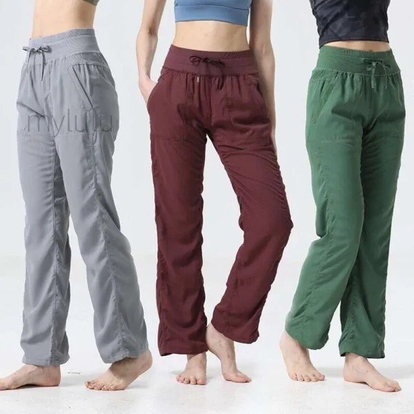 Yoga Dance Pants High Gym Sport Relaxed Lady Loose leggings Women Sports Tights Gym sweatpants Femme yoga outdoor Jogging Pant solid color