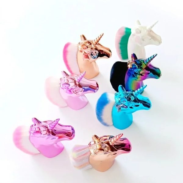 1PC Unicorn Makeup Brushes Unicorn Horse Rainbow Holder for Powder Foundation Blush Contour Big Make Up Unicornio Beauty Tool