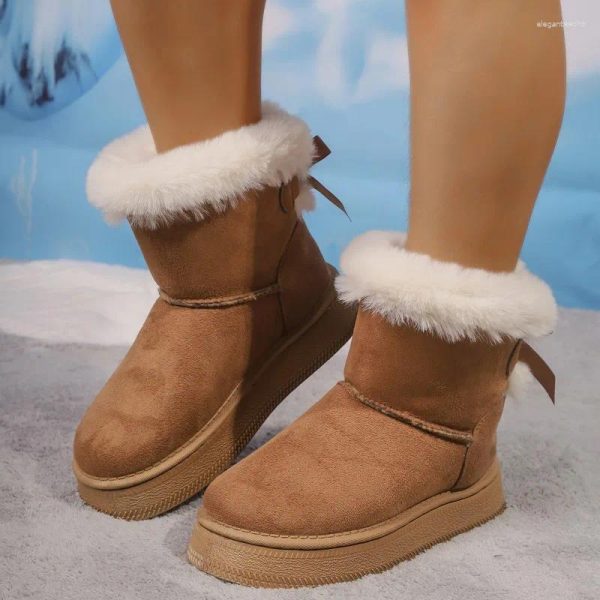 Boots Fashion Snow Women Winter Shoes Platform Warm Plush Cotton Thicken Woman Flat Non-slip