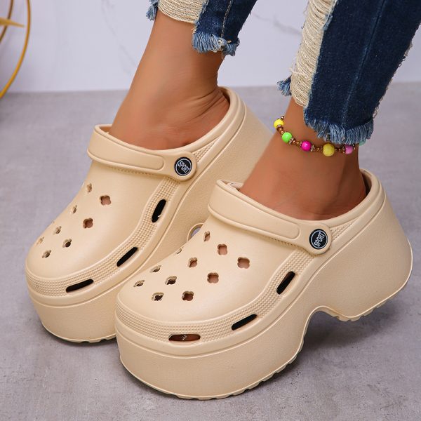 Wedges Heel Sandals Women Summer 2024 Closed Toe Chunky Platform Sandalias Mujer Fashion Hollow Out High Heels Slides Ladies