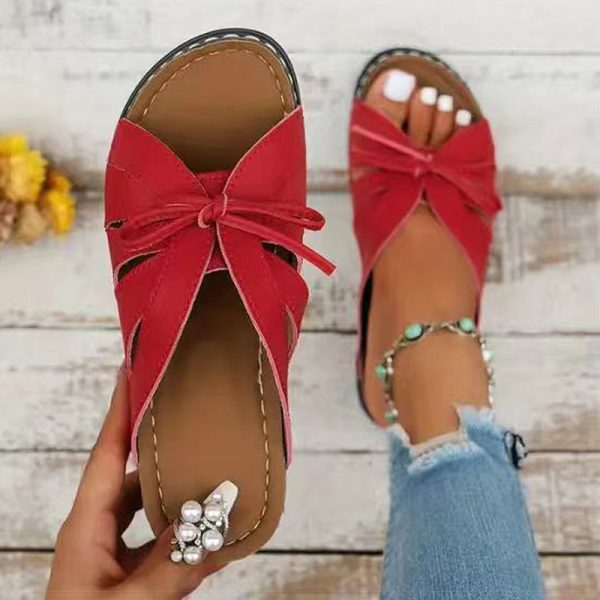 Women Sandals 2024 New Summer Shoes For Women Low Heels Sandals 2024 Trend Slippers Summer Women's Footwear Red Sandalias Mujer