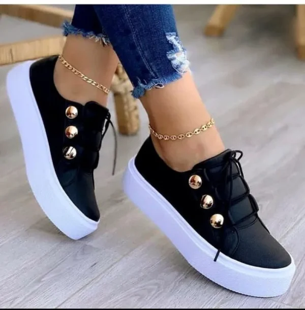 White Shoes Women 2024 Fashion Round Toe Platform Shoes Size 43 Casual Shoes Women Lace Up Flats Women Loafers Zapatos Mujer