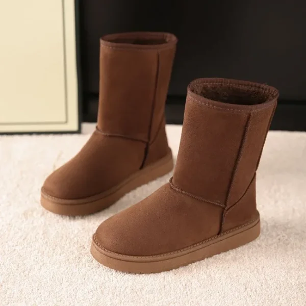 Women Shoes on Sale High Quality Winter Slip-on Mid-calf Women Boots Fashion Solid Casual Snow Boots Large Size Platform Boots