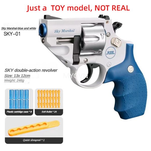 9mm Revolver Korth Sky Marshal Toy Pistol Handgun Blaster Soft Bullet Toy Gun Shooting Model For Adults Boys Birthday Gifts CS