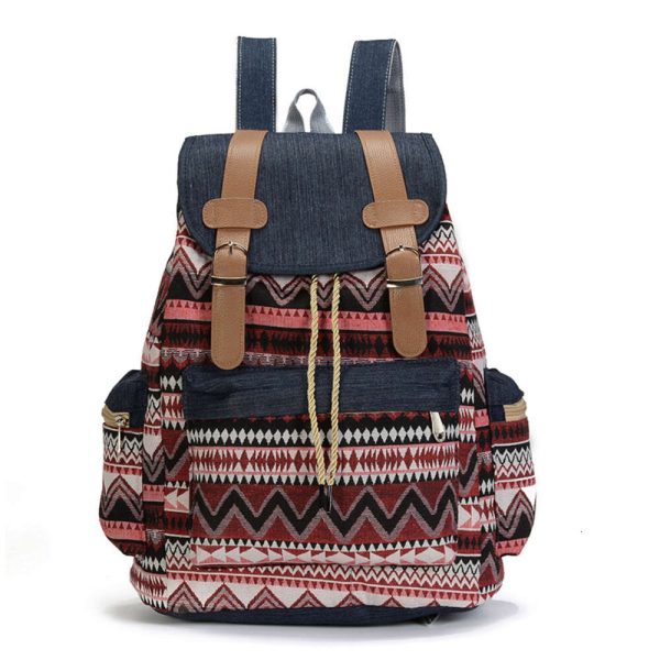 Women Printing National Backpack Canvas School Bags For Teenagers Shoulder Bag Weekend Travel Rucksack Denim Mochilas Femininas H6.18#22 ddmy ce63