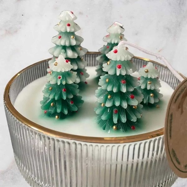 Winter Forest Christmas Tree Candles Soy Wax Aromatherapy Candles Christmas Tree Shaped Candles Exquisite Cone shaped Tea Lamp Candles CL240907