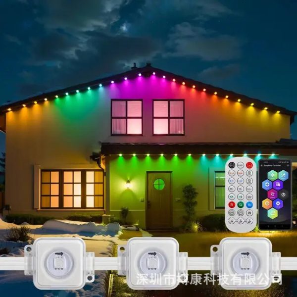 TUYA Permanent Outdoor LED Eave Light 24V2A Waterproof RGB IC Light String DIY Scene Christmas Birthday Festival Party Lighting 240910