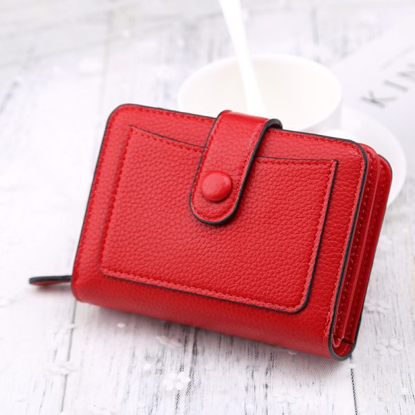 Women Wallets 2024 New Brand Red Black Small Mini Coin Purse Hasp Card Holder Lady Wallet Zipper Female Leather Buckle