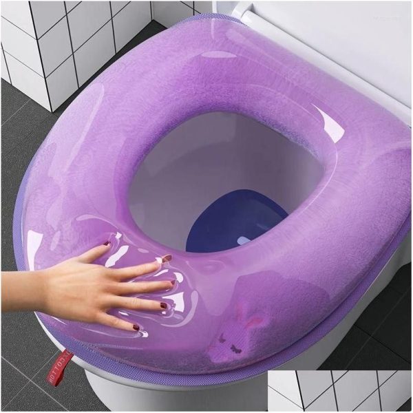 Toilet Seat Covers Washable Sticker Foam Cover Waterproof Silicone Four Seasons Soft Bathroom Closestool Mat Pad Cushion Oshape Drop Dhttm