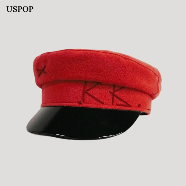 USPOP Winter Hat Womens s Boys Hat Thick Warm Letter Embroidered Cotton Hat S M L Transparent Splicing Military Hat 240904