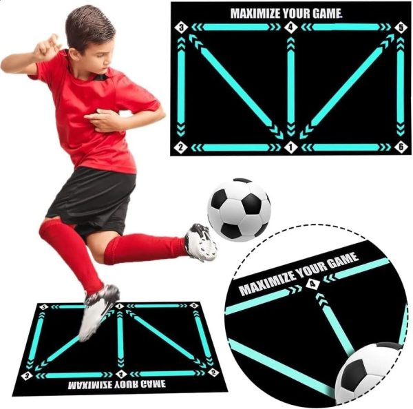 2024 Football Footstep Training Mat Dribble Silent Auxiliary Props Soccer Trainer Wear Resistant Control 240910