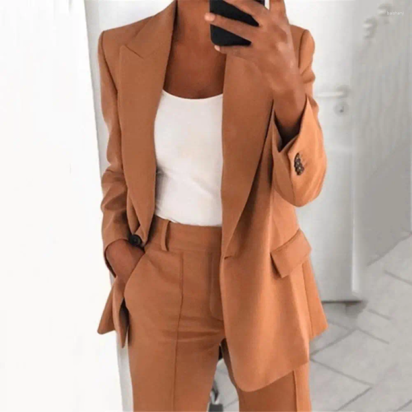 Women's Suits Coat Solid Color Long Sleeve Blazer Top Women Buttons For Office