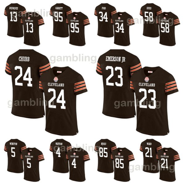 2024 Custom 95 Myles Grrett 24 Nick Chub David Njku Deshaun Waton Amari Coper Dustin Hopkns Joel Bitnio Clevland Brows Football Jerseys Mens/Youths