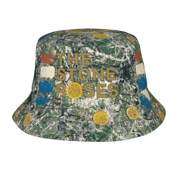 Unisex The Stone Roses Bucket Hat Bye Bad Portable Fisherman Hats Summer Fashion Fishing Caps Hawaii Graphic Sun Hat 240909