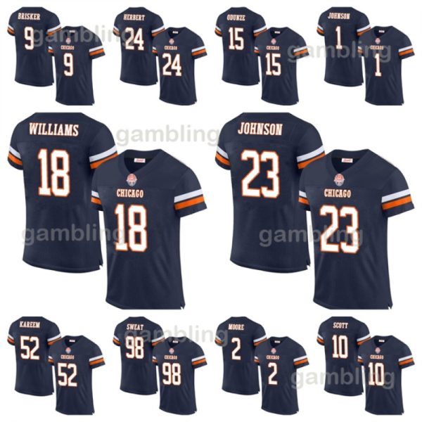 18 Williams 2024 Football Jerseys Rome Odunze DJ Moore Jaquan Brisker Darnell Wright Cole Kmet Devin Hester Walter Payton Montez Sweat Keenan Allen D'Andre Swift