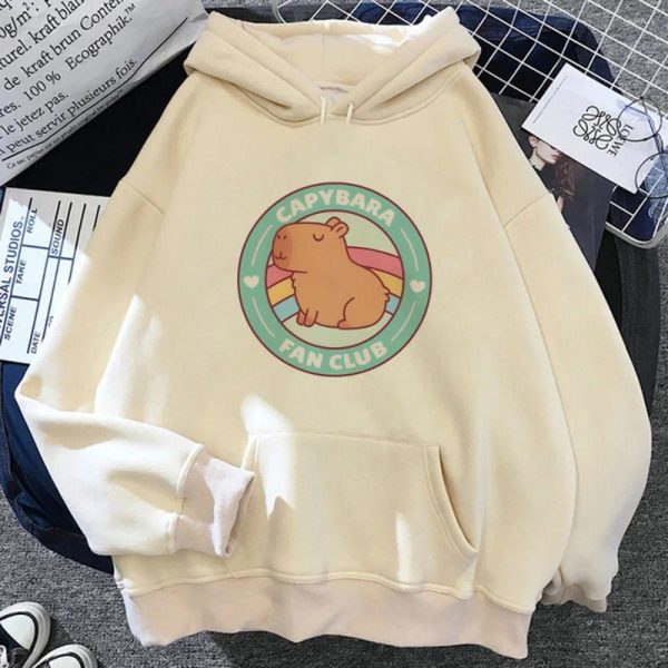 Women's Hoodies Capybara Women 90s Sweat Winter Hood Fleece Sweater