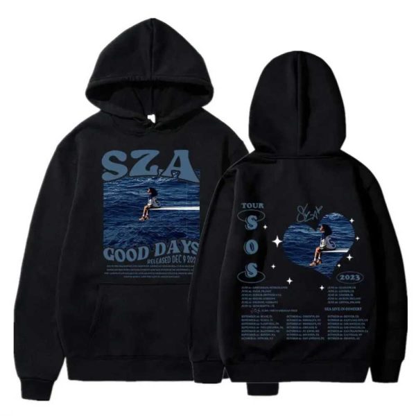 Unisex SZA SOS Good Day Printed Hoodie Street Clothing Zipper Harajuku Sportswear Fashion Couple Casual Sportswear W240919