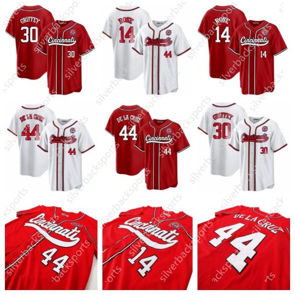 2024 Reds Custom 44 Elly De La Cruz Joey Votto Baseball Jersey Ken Griffey Jonathan India Pete Rose free shipping Men Women Youth Wear