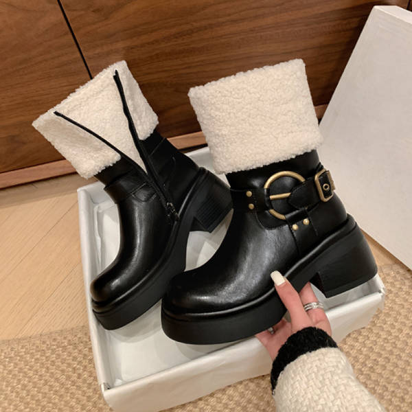 Women Waterproof Winter Shoes for 2024 New Faux Fur Female Long Plush Boots Warm Woman Cotton Snow Boot Platform Ankle Boots