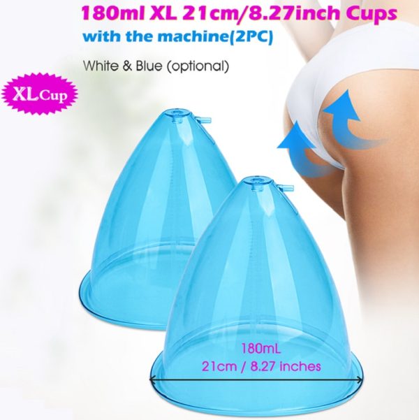 Vacuum Breast Shaping and Lifting Cups Kit, King Size Transparent Plastic Big Cups for Buttock Suction Machine, Enhancing Body Contour and Firmness