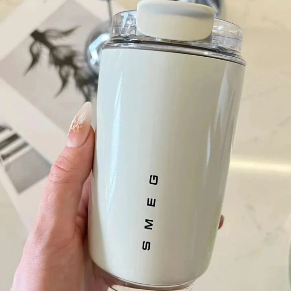 1PCS Tumbler Thermos Cup Milky White Coffee Mug Car Insulated Water Bottle Travel Stainless Steel Vacuum Flasks Drinking Kettle 240918