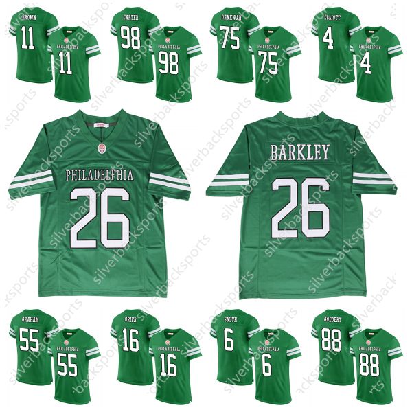 2024 Jalen Hurt Kelly 26 Saquon Barkley Green Football Jersey Brown Carter DeVonta Smith Jason Kelce Kenny Pickett Cooper DeJean Huff Lane Johnson Mailata Goedert