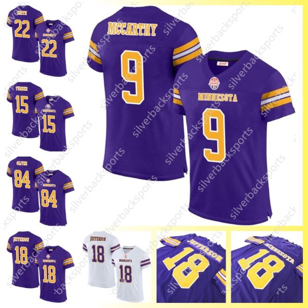 2024 Mimmesota 18 Justin 9 J.J. McCathy Shxinet Football Stitched Jerseys 22 Harrison 71 Christian 97 Harrison 24 Camryn Custom Any Name Any Number