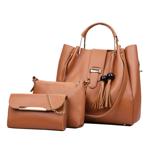 3pcs Women Shoulder Bag handbags crossbody Solid Color womens Ladies fashion Capacity Shopping Bag