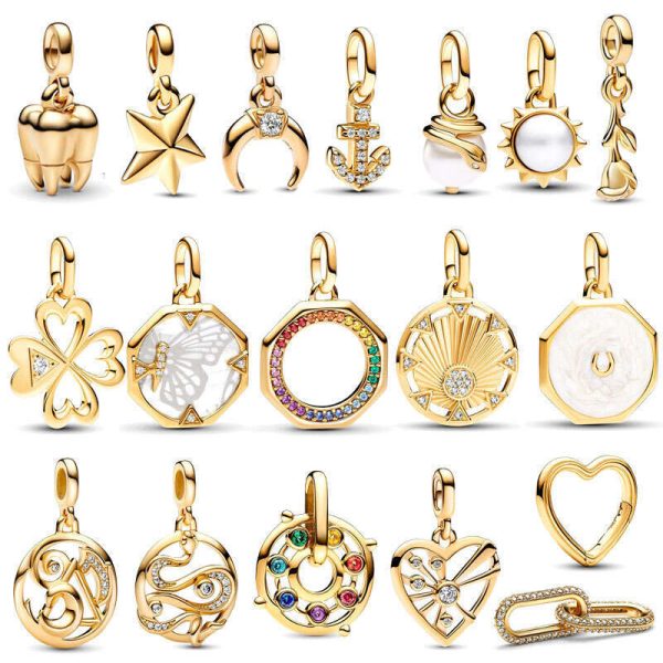 2024 New Fashion luxury gifts 18K Gold Plated 925 Silver ME Pearl Sun Mini Dangle Charm Anchor Charms Fit Me Link Bracelet DIY Women Jewelry