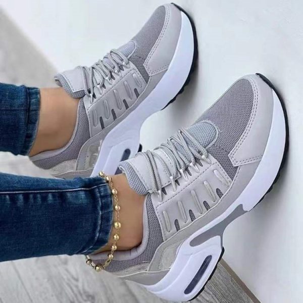 Wedge Platform Sneakers Zapatillas Mujer New Fashion Casual Sports Shoes Women Lace-up Mesh Breathable Women's Running Shoes 50