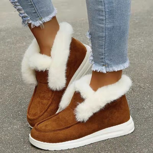 Women Winter Sneakers 36-43 Zapatillas Mujer Plush Casual Sports Warm Fur Shoes Women Mesh Boots Women's Running Shoes 5066