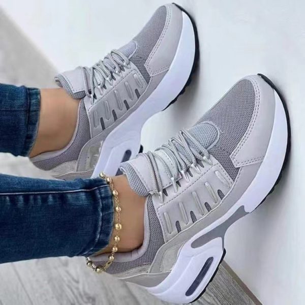 Wedge Platform Sneakers 2023 New Fashion Plus Size Casual Sports Shoes Women Lace-up Mesh Breathable Women's Vulcanized Shoes