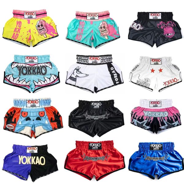 Thai Boxing Shorts Shark Bull Sanda Fighting Training Running Sports Fitness Yokko MMA Men's Boxing Sports Shorts