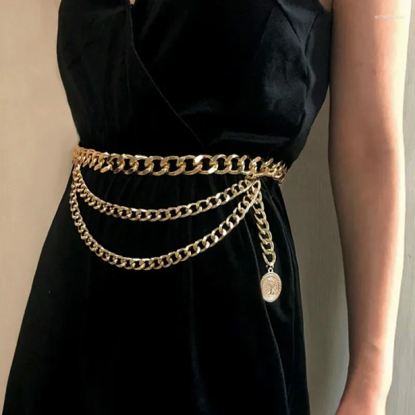 Belts Tassel Gold Chain Belt For Women Dresses Designer Punk Fringe Silver Waist Female Metal Golden Dress