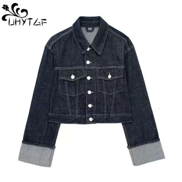 Women Fashion With Pockets Denim Jackets Blue Single Breasted Vintage Lapel Neck Long Sleeves Female Chic Lady Jean Set Outfits