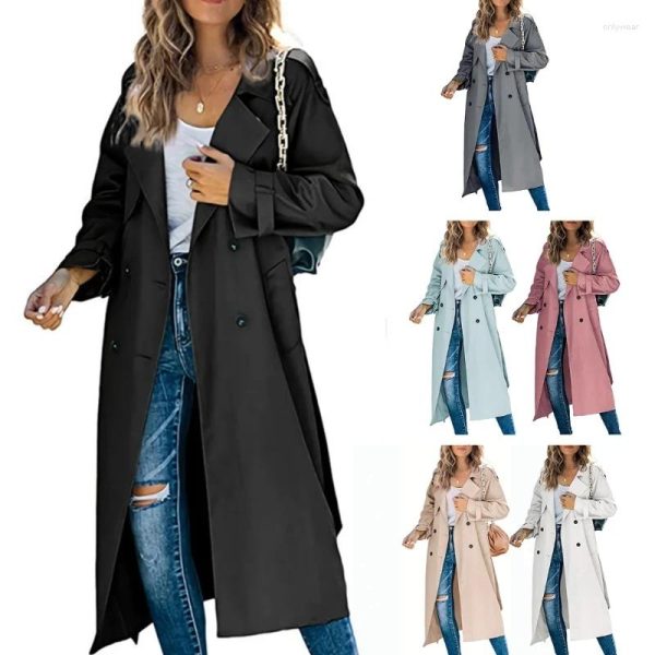 Women's Trench Coats Women Jackets Autumn Double Breasted Fashion Winter Clothes