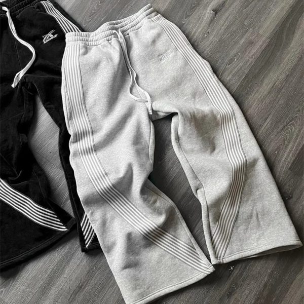 Y2k Embroidered Gray Casual Pants Camo Functional Tactical Mens Premium Jogging Drawstring Sweatpants y240925