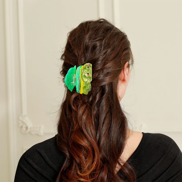 2024 Summer New Green Creative Cute Turtle Clip Large Hair Clip Back of the Head Plate Hair Shark Clip Hair Clip