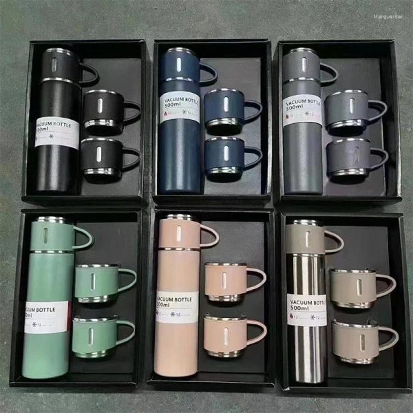 Water Bottles Vacuum Flasks & Thermoses Set Thermos For Bottle Drinkware Fathers Day Gifts Home Stainless Steel 500ml Thermal Cold