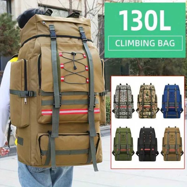 130L hiking camping backpack travel large luggage bag mens hiking outdoor sports bag Molle hiking large backpack Y240927