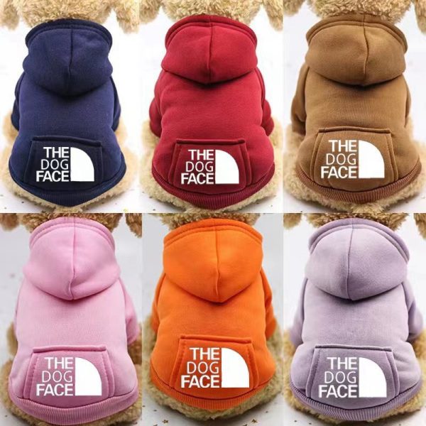 TheFaceDog Hoodie Dog Sweaters with Hat Winter Pet Hoodie Sweatshirts with Pockets Dog Hooded Clothes Apparel Costume Puppy Cats Coat Sweater Size XS-2XL CH309