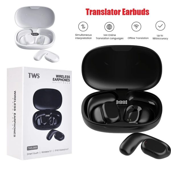 144 Languages AI Voice Translator Earbuds Real Time OffLine Bluetooth-compatible 4 Translation Mode For Travel Talking 240924