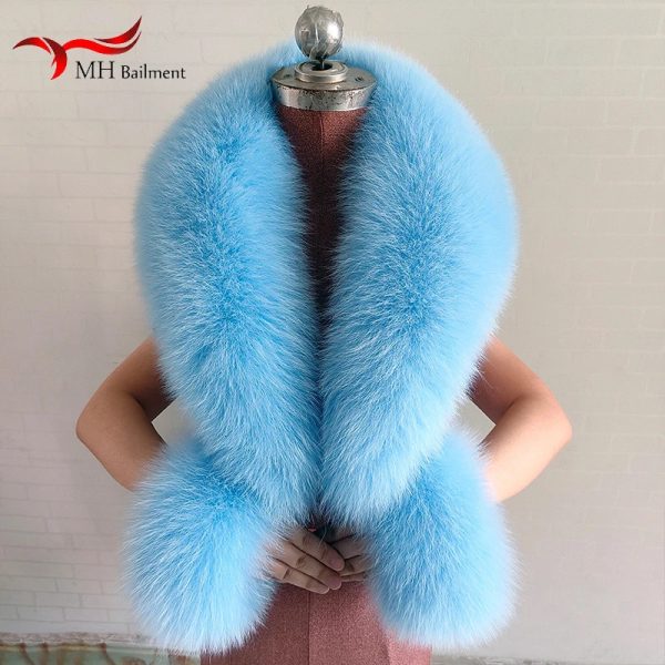 100% natural fox fur scarf and cuff set womens winter jacket fur collar genuine leather collar scarf ious fox fur warm collar 240929