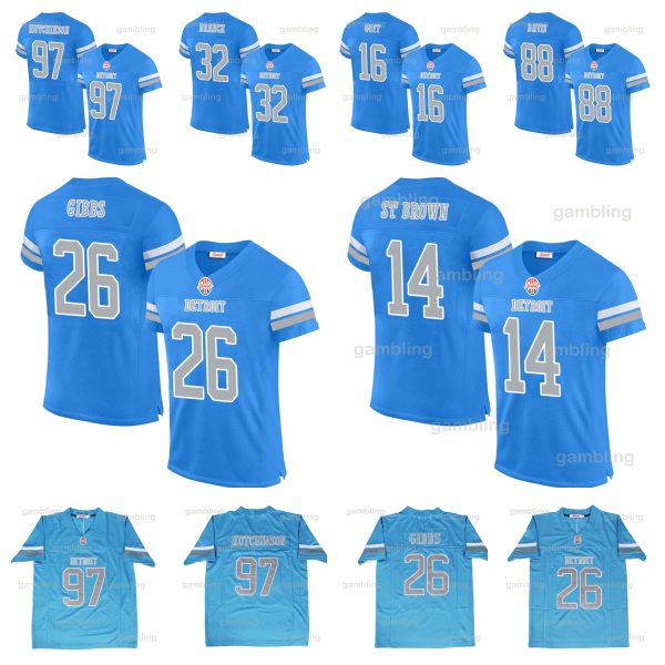 Women/Men/Youth Cuatom Football Jersey 97 Adan 73 Jackson 32 D'Andre Swift 70 Dan Skipper 88 T.J. Hockenson 58 Penei Sew All Stitched Any Name Any Number Football Jersey