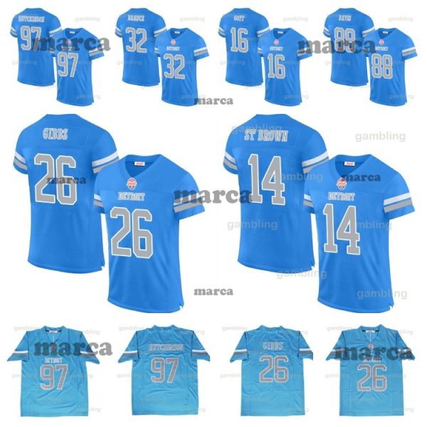 Women/Men/Youth Cuatom Football Jersey 97 Adan 73 Jackson 32 D'Andre Swift 70 Dan Skipper 88 T.J. Hockenson 58 Penei Sew All Stitched Any Name Any Number Football Jersey