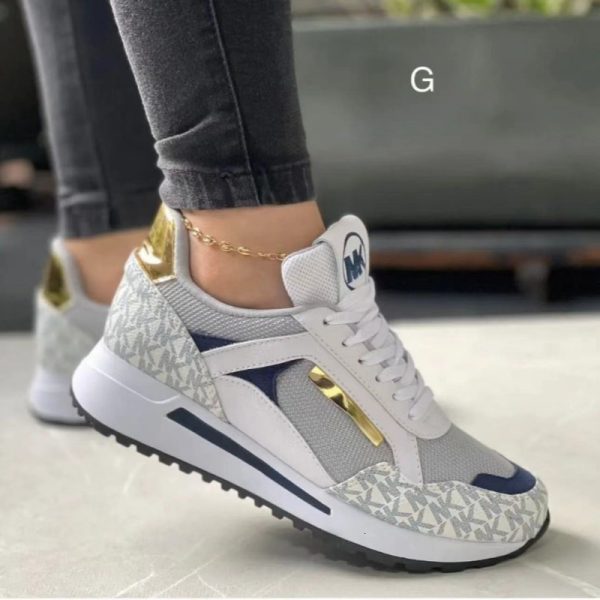 2024 New Style Women Wedges Sneakers Lace - Up Breathable Sports Casual Platform Female Footwear Ladies Vulcanized Shoes