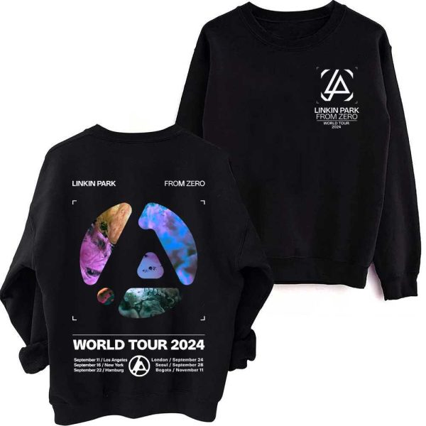 Women's Hoodies Sweatshirts Linkin Park From Zero World Tour sweatshirt Harajuku round neck long sleeve oversized pop music hoodie fan gift Y241007L99T