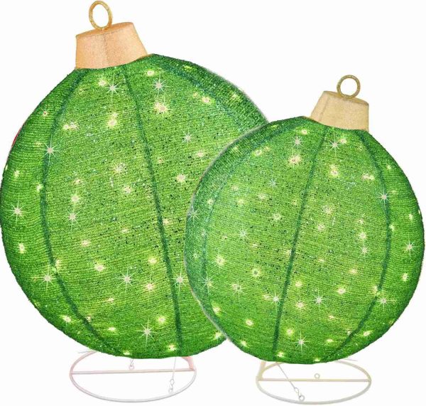 2 LED pop-up outdoor Christmas decoration set holiday ball decoration with 180 LED lights and 8 lighting functions W241008