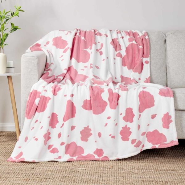 Blankets Swaddg Hot selg printed cow pattern summer air conditioning sofa cover childrens flannel blanket S248309